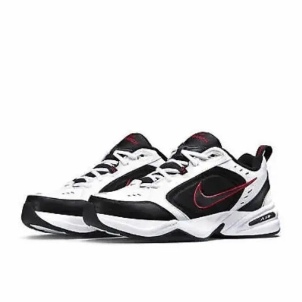 Nike Air Monarch IV Mens Training Shoes Size 12.5 White Red Black EUC 416355-101